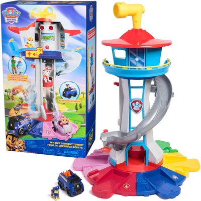 PAW PATROL 81 cm s hrdinom Chaseom a vozidlom Veľká pozorovacia veža