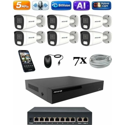 Amiko IP 6 kamerový set so switchom Ai Dl Tube 1501K6V2