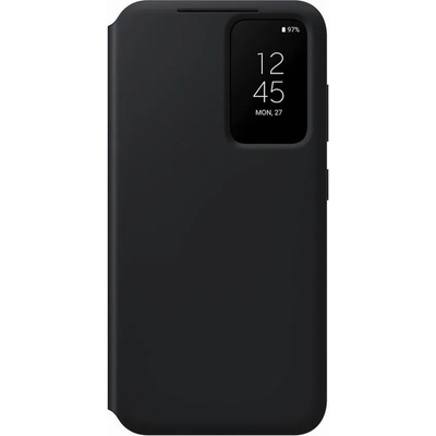 Samsung Galaxy S-View Wallet Cover EF-ZS911CB - оригинален калъф през който виждате информация от дисплея за Samsung Galaxy S23 (черен)