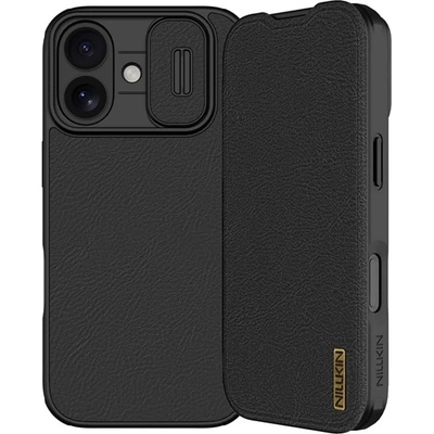 Nillkin iPhone 17 NILLKIN QIN PRO калъф, стоящ, с кожен ефект FLIP, защита на камерата, BLACK GP-176571 (GP-176571)