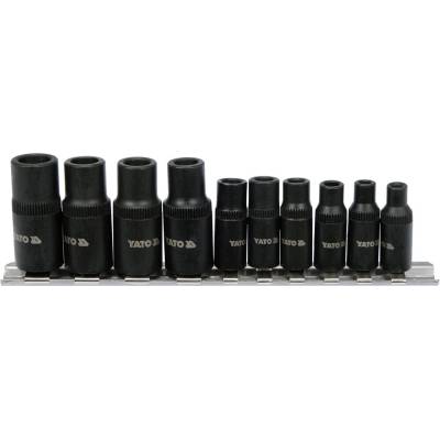 Nástavce - adaptéry na závitníky sada 10ks - 1/4" + 3/8" YATO