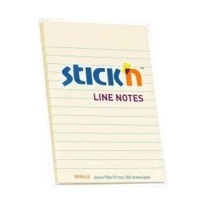 Stickn Sticky note 152x101mm 100K yellow pastel