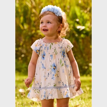 Mayoral Рокля цветя в небесносиньо за бебе момиче Mayoral