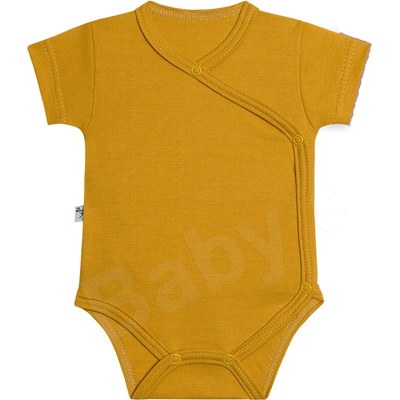 Baby Service Dojčenské body zavinovací krátky rukáv okrová