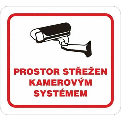 tabulka - PROSTOR STŘEŽEN KAMEROVÝM SYSTÉMEM 100x90mm samolepicí