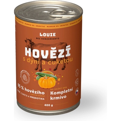 Louie Hovězí s dýní cuketou a prebiotiky 400 g – Zboží Mobilmania
