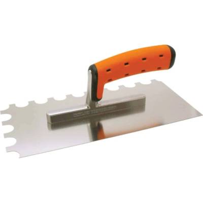 Hladítko zubaté nerezové 130x270 mm polkruhový zub 7 mm SOLID TOOLS