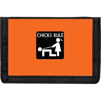 Peněženka na suchý zip Chicks rule
