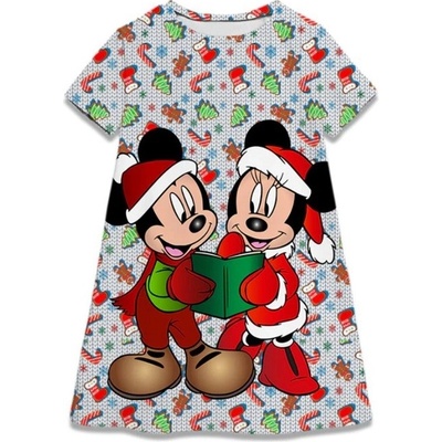 Dětské vánoční šaty Minnie a Mickey Mouse šedá I.