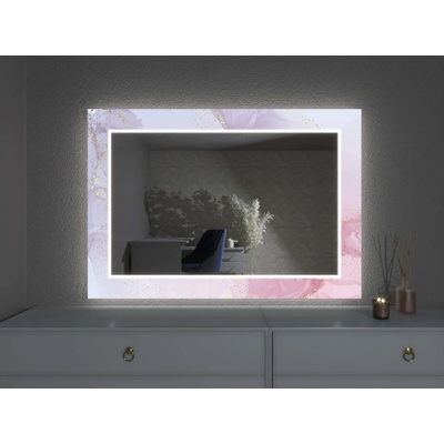 Artalo LED zrcadlo s dekorem D8 80 x 70 cm