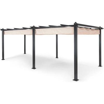 Blumfeldt Pantheon, pergola, prístrešok, 3 x 6 m, hliník, strieška proti slnku, polyester, béžová (HMD1-Blm-Pth-36-BLBE)