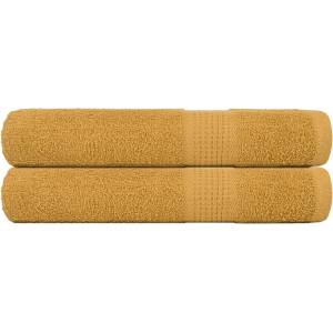 vidaXL Кърпи за сауна FROGN 2 бр. Златни 80x200 см 360 г/м2 (136815)