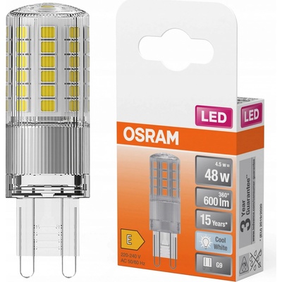 Osram LED žárovka PIN50 4,8 W G9 4000 K studeně bílá čirá