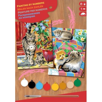 KSG Crafts Творчески комплект за рисуване KSG Crafts - Две картини, Котета (213)
