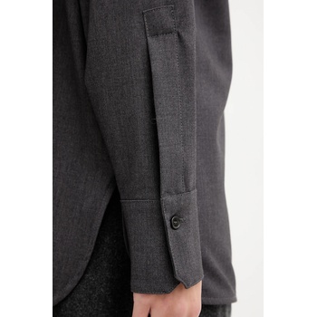 TWINSET Риза Twinset дамска в сиво със свободна кройка с класическа яка 252TF2040 (252TF2040)