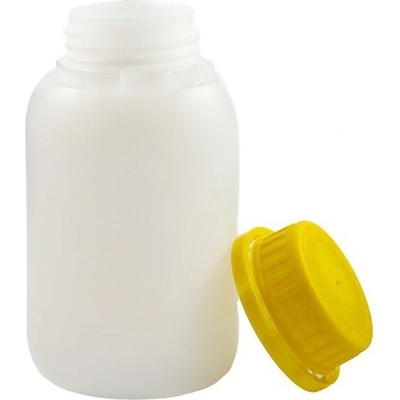 Fľaša 250ml HDPE a žltý uzáver s uzáverom