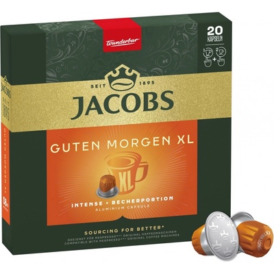 JACOBS Guten Morgen Intense XL 20 hliníkových kapsúl kompatibilných s kávovarmi Nespresso