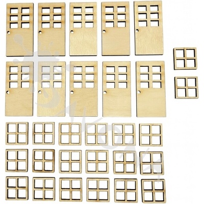 Davona Okna a dveře - dřevěné dekorace 30 ks – Hledejceny.cz