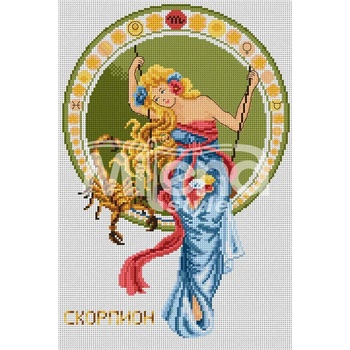 Milena Style Зодия Скорпион - гоблен със схема конци dmc 1: 4