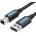 Vention USB-A 2.0/M - USB-B/M, (PVC, черен, кабел за принтер, кабел за принтер), 1 м, кабел