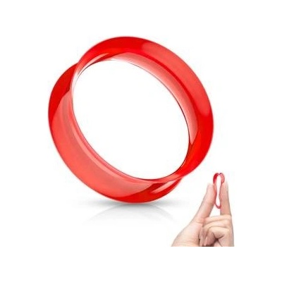 Šperky4U silikonový tunel do ucha tenkostěnný červený TN01124R-06