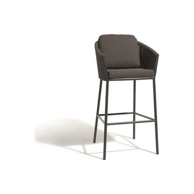 Diphano vyšší Omer 59x56x114 cm rám hliník šedočerná lava + výplet lanko šedočerná graphite bez polstrů