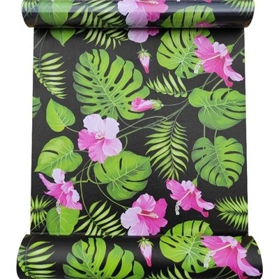 IMPOL TRADE T37 Samolepiace tapety Samolepiace tapety listy monstera na čiernom podklade 45 cm x 10 m