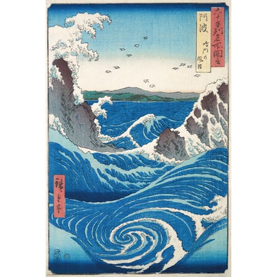 Plagát, Obraz - Hiroshige - Naruto Whirlpool, Hiroshige Utagawa, 61 × 91.5 cm