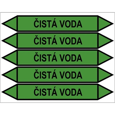 Značení potrubí, čistá voda 350 × 52 mm, polyvinylchlorid, polyester PZGL 009125