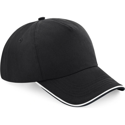 Beechfield B 25C Authentic Piped Peak 5 panelová COT53025C98099-black/white Černá/bílá