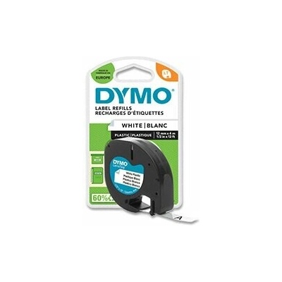Dymo Letratag S0721660 - originální plastová páska - bílá, 12 mm x 4 m