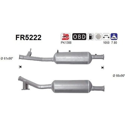 Filtr sazových částic, výfukový systém AS FR5222
