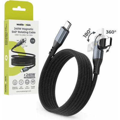 Mobile Origin MO-MRC-CB14 240W Otočný magnetický 540° USB-C na USB-C 1m