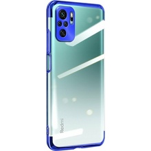Hurtel Průhledný barevný gelový TPU kryt s galvanickým pokovováním pro Xiaomi Redmi Note 10 5G / Poco M3 Pro modrý