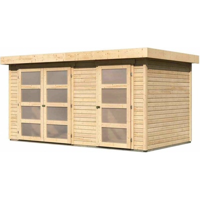 KARIBU MÜHLENTRUP 3 drevený domček (39047) 404 x 332 cm, natur LG2782