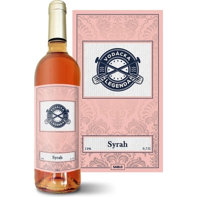 Sablio Vodácka legenda Syrah ružové suché víno 12 % 0,75 l (čistá fľaša)