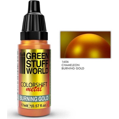 Green Stuff World Colorshift Chameleon Metal acrylic Paint Burning Gold 17 ml