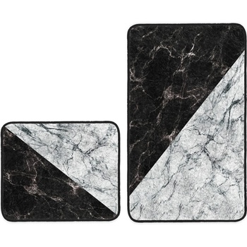 Mila Home Черно-бели изтривалки за баня в комплект от 2 броя 60x100 cm - Mila Home (Bathmat-2li-SetRyl42)