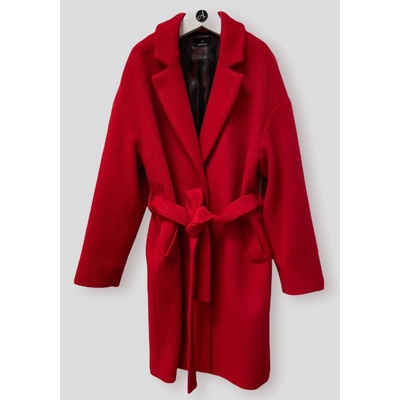 Radek's Collection Дамско вълнено палто в червен цвят с колан 12110-721В