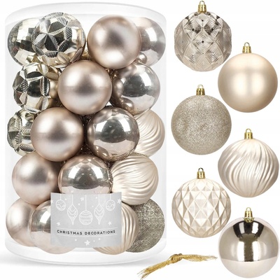 SPRINGOS Vianočné banky zlatá mix 8cm sada 30ks