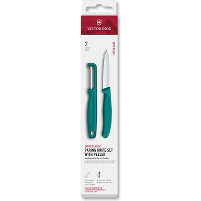 VICTORINOX Swiss Classic paring knife set with I-peeler 2 ks green box