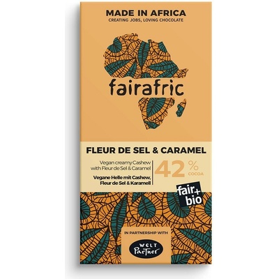 Fairafric Bio vegan s kešu karamelem a Fleur de sel vyrobená v Ghaně 80 g