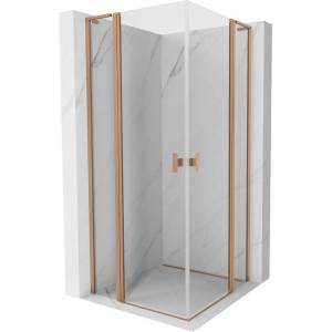 Mexen Mist L Duo сгъваем душ кабина 115 x 115 см, прозрачна, четкана мед - 8A4L-115-115-65-00 (8A4L-115-115-65-00)