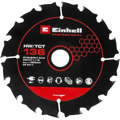Příslušenství ruční kotoučové pily TCT-Sägeblatt 136x20 16T-P