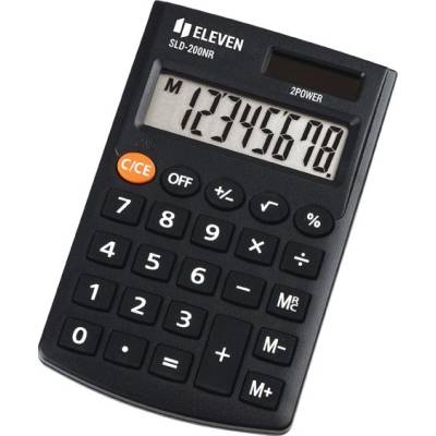 Eleven kalkulačka SLD200NR, černá, kapesní, osmimístná