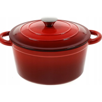 Hrnec smaltovaný hrnec s poklicí Krisberg 5,9 L 28 cm červený indukce