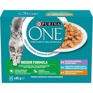 ONE Indoor Formula Храна за възрастни котки 12 x 85 г