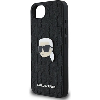 CG Mobile iPhone 16e KARL LAGERFELD MONOGRAM KARL HEAD PIN силиконов протектор за телефон, удароустойчив, MagSafe, BLACK KLHCPSE4PGKLKIPK (KLHCPSE4PGKLKIPK)