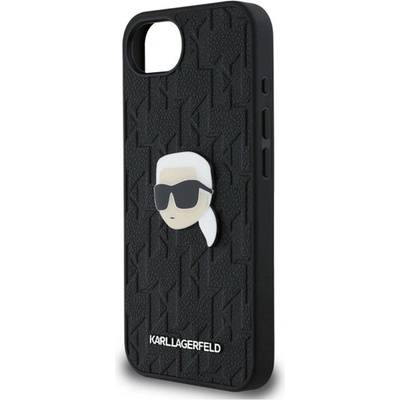 CG Mobile iPhone 16e KARL LAGERFELD MONOGRAM KARL HEAD PIN силиконов протектор за телефон, удароустойчив, MagSafe, BLACK KLHCPSE4PGKLKIPK (KLHCPSE4PGKLKIPK)