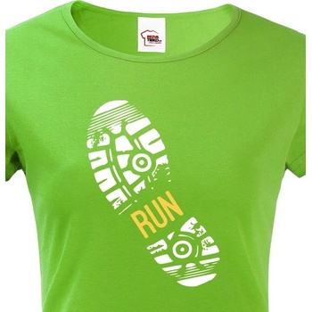 Dámské tričko Stopa běžkyně Zelená
